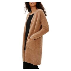 EILEEN FISHER Womens Brown Cotton Blend Cardigan Long Sleeve Open Front Top M